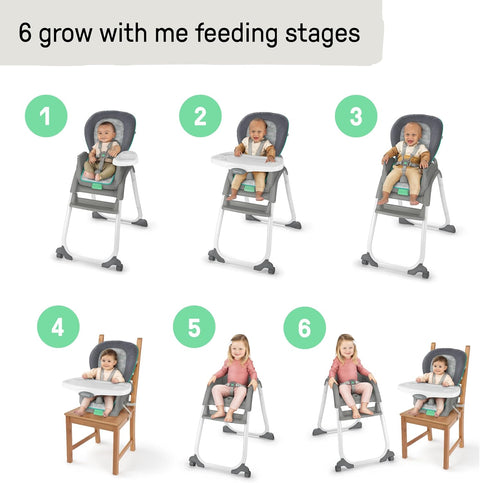 Ingenuity Full Course 6 - in - 1 High Chair - Baby to 5 Years Old, 6 Convertible Modes, 2 Dishwasher Safe Trays - Astro - with | Sold by Uncle Wiener's Wholesale