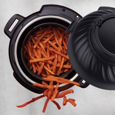 Instant Pot 8qt Pro Crisp EPC and Air Fryer: Stainless Steel, Pressure Cooker, Dishwasher - Safe, 1500W, Black, used - with Dimensions (Overall): 15.35 Inches (H) x 12.58 Inches (W) x 14.78 Inches (D) | Sold by Uncle Wiener's Wholesale