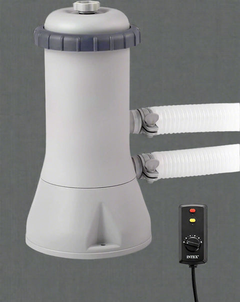 Intex 14ft x 42in round Clearview above ground pool
Family using Intex Clearview pool with kids
Pool filter pump and ladder accessories
Clear sidewall panel on Intex pool – close-up