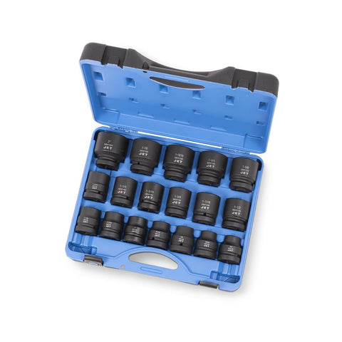JET 1 Inch Drive Impact Socket Set - SAE 6 Point Standard Sockets with Torque Drive - 18 Pieces - with | Sold by Uncle Wiener's Wholesale