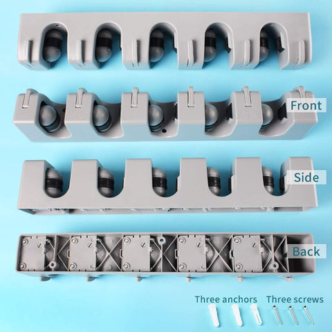 JIAHAI Mop Broom Holder Garden Tools Wall Mounted Commercial Organizer Storage Rack for Kitchen Garden and Garage,Laundry Offices?Spring Loaded Mop Hanger Handles Up to 1.5 - Inches?Gray Heavy Duty - with | Sold by Uncle Wiener's Wholesale