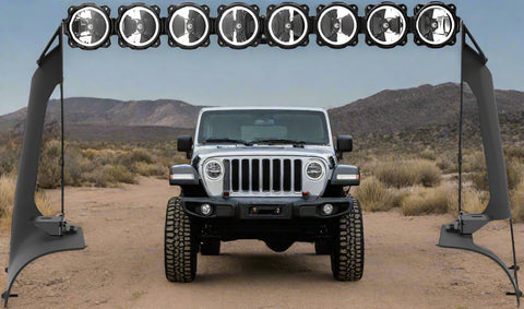 KC HiLiTES 91340 Gravity® Pro6 LED 50-inch light bar kit for Jeep Wrangler 4xe
KC 50-inch Pro6 light bar combo beam with Jeep-specific mount
Off-road Jeep Wrangler 4xe with mounted Gravity LED Pro6 light bar
Complete KC HiLiTES 91340 Pro6 light bar mounting kit on Jeep