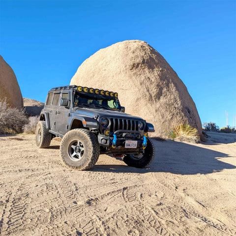 KC HiLiTES 91340 Gravity® Pro6 LED 50-inch light bar kit for Jeep Wrangler 4xe
KC 50-inch Pro6 light bar combo beam with Jeep-specific mount
Off-road Jeep Wrangler 4xe with mounted Gravity LED Pro6 light bar
Complete KC HiLiTES 91340 Pro6 light bar mounting kit on Jeep