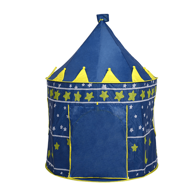 Kids Castle Play Tent – Blue Star Fantasy Princess Playhouse for Indoor & Outdoor Play | MSKT062 - with | Sold by Uncle Wiener's Wholesale