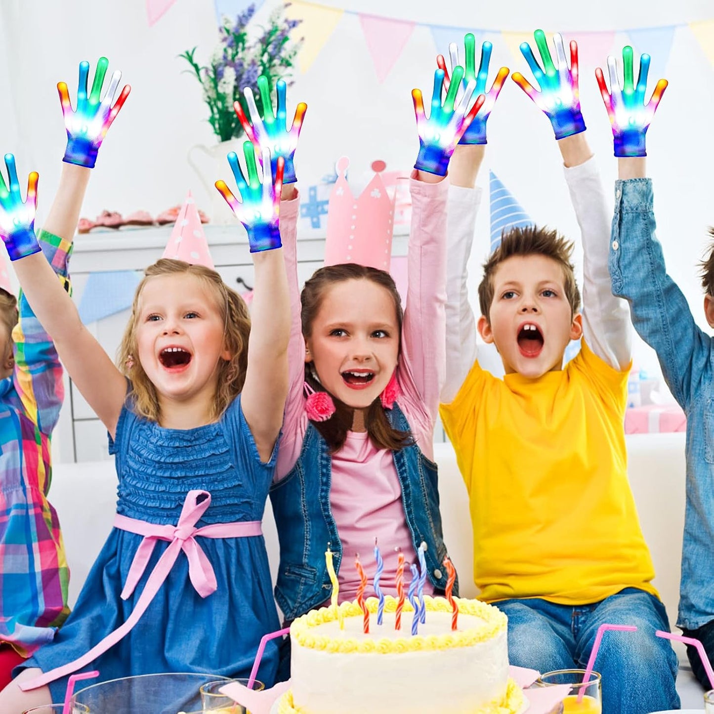 Kids LED Light - Up Gloves – Multicolor Flashing Gloves Ages 3–12 – JXLG03 - with | Sold by Uncle Wiener's Wholesale