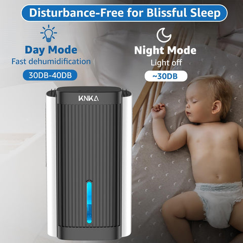 KNKA Dehumidifier,95 OZ Water Tank, (950 sq. ft) Dehumidifier for Basement, Bedroom,Bathroom, RV,Closet with Auto Shut Off, Sleep Mode,7 Colors LED Light, Dehumidifiers for Home (White/Black) - with | Sold by Uncle Wiener's Wholesale