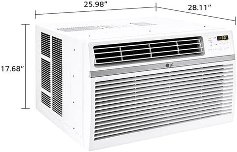 LG 24,500 BTU Window Air Conditioner, 230/208V, Cools 1,560 Sq. Ft. for Bedroom, Living Room, Apartment, Quiet Operation, with Remote, 3 Cooling & Fan Speeds, Auto Restart, and 24H Timer, White - with | Sold by Uncle Wiener's Wholesale
