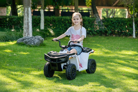 Licensed Arctic Cat 24V Ride - On ATV Quad Bike for Kids | Remote Control, LED Lights, EVA Wheels - with White Arctic Cat ATV | Sold by Uncle Wiener's Wholesale