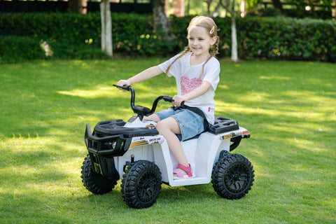 Licensed Arctic Cat 24V Ride - On ATV Quad Bike for Kids | Remote Control, LED Lights, EVA Wheels - with White Arctic Cat ATV | Sold by Uncle Wiener's Wholesale