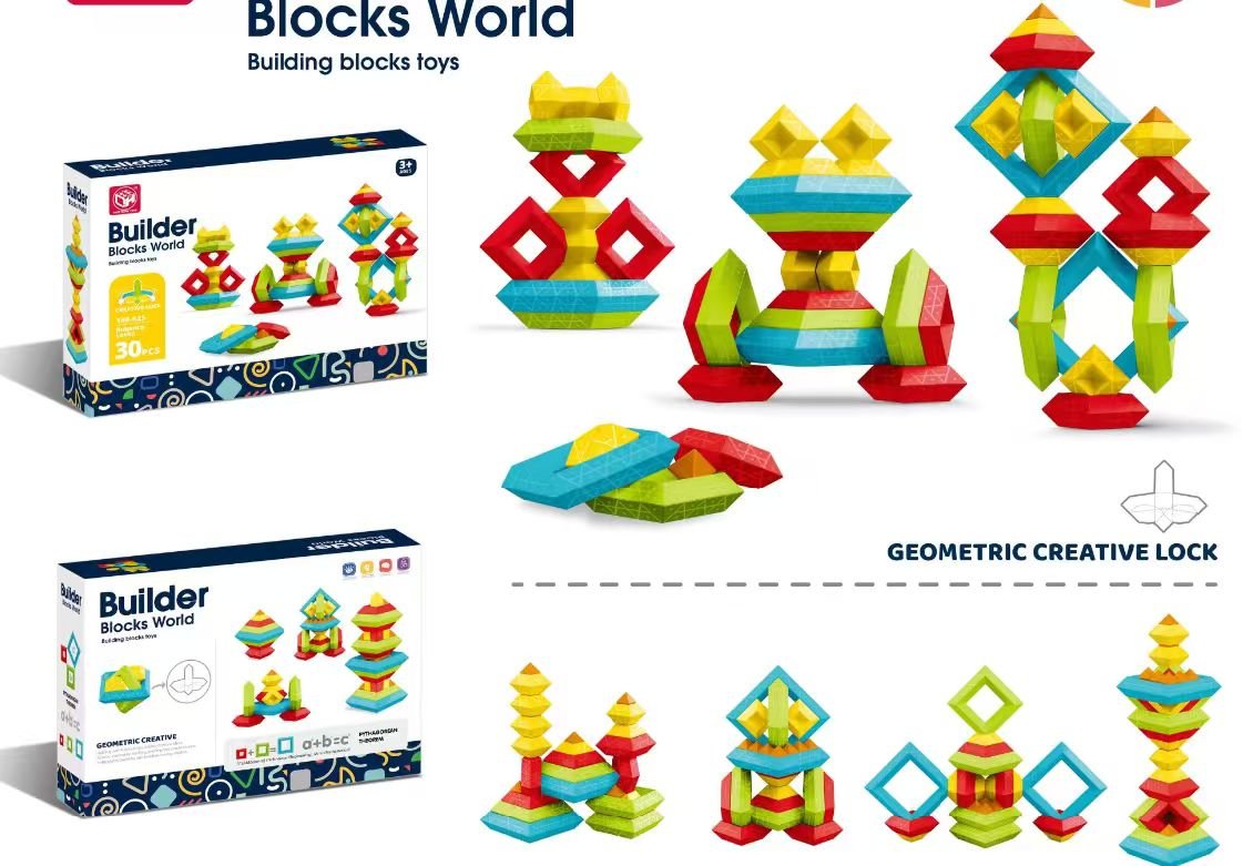 Lubanta 30-Piece Stacking Building Block Set Creative Kids Construction Toy JY389687 - with | Sold by Uncle Wiener's Wholesale