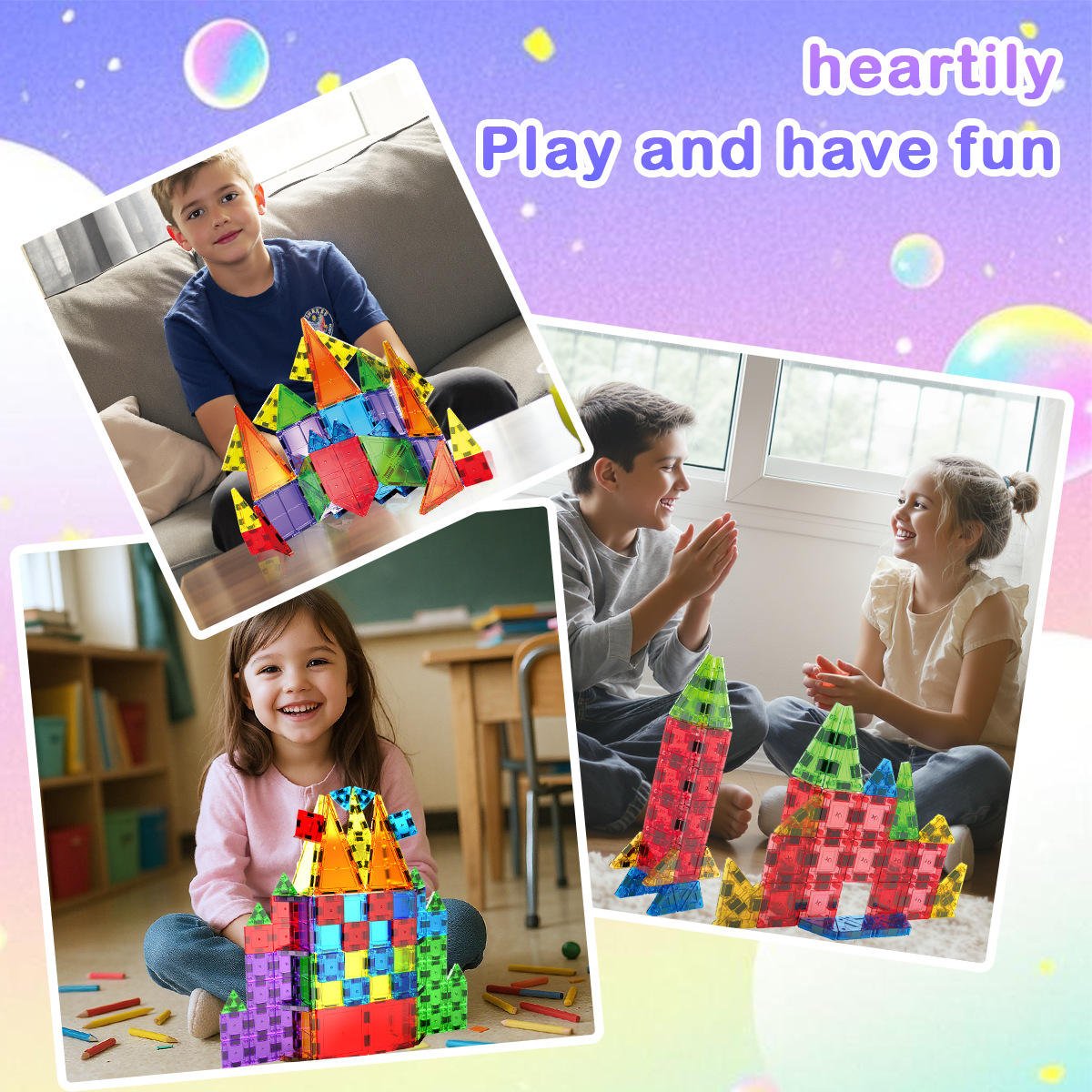 Magnetic Building Sheet Set 38 Pieces Drill Face Castle Construction Toy JY475109 - with | Sold by Uncle Wiener's Wholesale