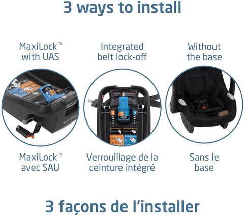Maxi-Cosi Mico Luxe+ black infant car seat rear-facing lightweight
Maxi-Cosi infant seat with load leg MaxiLock and ClimaFlow ventilation
Mico Luxe plus car seat, eco fabric, ergonomic handle, UAS connectors
Mico Luxe infant car seat 4 to 30 lbs, easy carry and installation