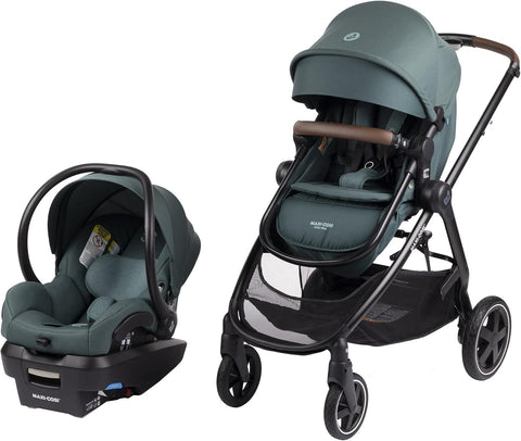 Maxi Cosi Zelia Max 5 - in - 1 Modular Travel System, Carraige Mode, Reversible Toddler seat, Use from Birth, Mico Infant car seat (Included), Dark Grey - with | Sold by Uncle Wiener's Wholesale
