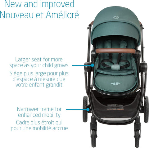 Maxi Cosi Zelia Max 5 - in - 1 Modular Travel System, Carraige Mode, Reversible Toddler seat, Use from Birth, Mico Infant car seat (Included), Dark Grey - with | Sold by Uncle Wiener's Wholesale