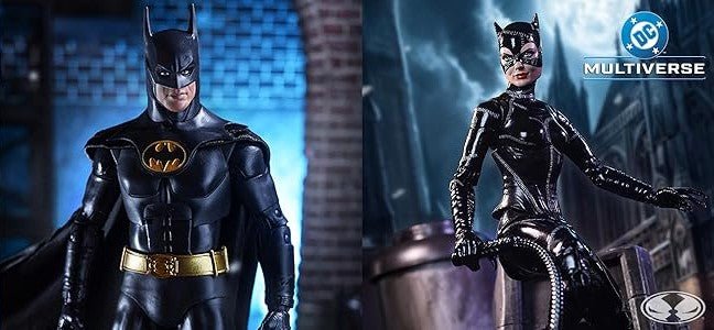 McFarlane DC Multiverse Batman Returns Deluxe Theatrical Edition Batman and Catwoman Figure - with Batman | Sold by Uncle Wiener's Wholesale