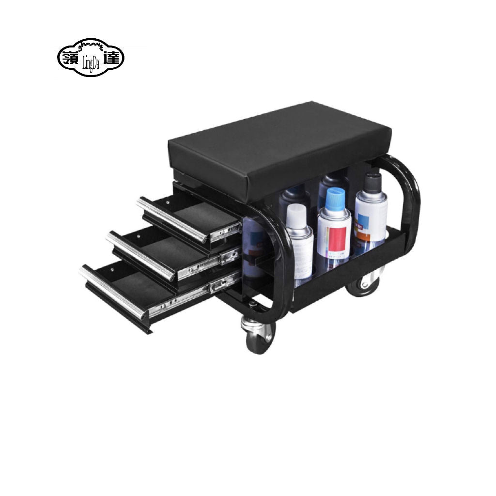 Mechanic Utility Cart with 3 Drawers & Bottle Holders LD18010 - with | Sold by Uncle Wiener's Wholesale