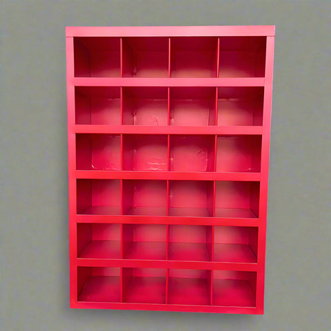 Steel bolt bin cabinet with 96 compartments – black
Red bolt organizer cabinet – front view
Side-by-side metal bin cabinets for hardware storage
Open hardware parts bins mounted on workshop wall
Heavy-duty steel bin rack for bolts and fasteners