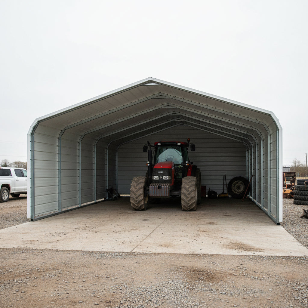 Metal Carport Garage Shed – 20x20 FT | 20x30 FT | 12x40 FT | 20x40 FT | Heavy - Duty Storage Building - with 20x40X12 FT M204012 | Sold by Uncle Wiener's Wholesale
