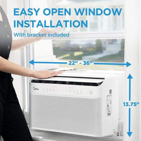Midea 10,000 BTU U - Shaped Inverter Window Air Conditioner WiFi, 9X Quieter, ENERGY STAR Most Efficient Over 35% Savings, White - with White | Sold by Uncle Wiener's Wholesale