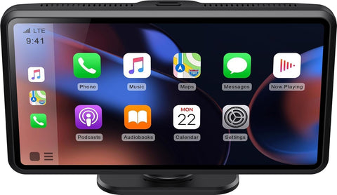 Miroir Drivvplay - Portable Wireless Carplay and Android Auto Display with 4K Dash Cam, 6.25"' Touch Screen, Works with Your Car Stereo, Wireless AirPlay, Mirror Link, Bluetooth 5.0, FM/AUX/MIC/USB - with | Sold by Uncle Wiener's Wholesale