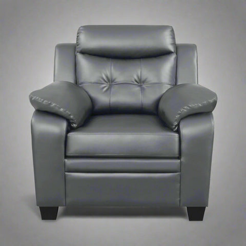 “Black leatherette 3-piece sofa set in modern living room”
“Gray leatherette sofa with tufted backrest and armrests”
“1-seater armchair in black leatherette with plush cushion”
“3-seater tufted leatherette couch in gray finish”
“Modern 3-piece sofa set including sofa, loveseat, and armchair”