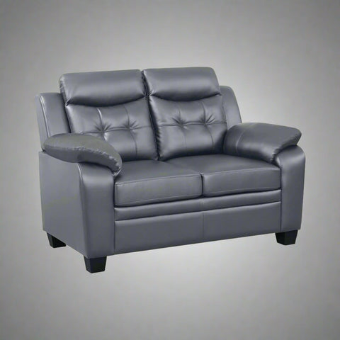 “Black leatherette 3-piece sofa set in modern living room”
“Gray leatherette sofa with tufted backrest and armrests”
“1-seater armchair in black leatherette with plush cushion”
“3-seater tufted leatherette couch in gray finish”
“Modern 3-piece sofa set including sofa, loveseat, and armchair”