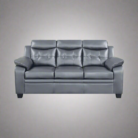 “Black leatherette 3-piece sofa set in modern living room”
“Gray leatherette sofa with tufted backrest and armrests”
“1-seater armchair in black leatherette with plush cushion”
“3-seater tufted leatherette couch in gray finish”
“Modern 3-piece sofa set including sofa, loveseat, and armchair”