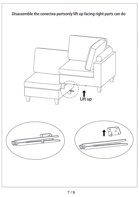 Modular 10ft Wide Corduroy Sofa – Modern Room Furniture with Plush Texture - with Dark Gray | Sold by Uncle Wiener's Wholesale