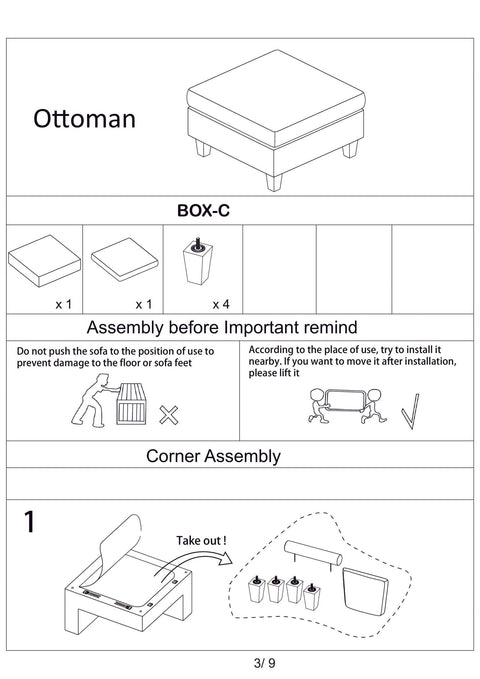 Modular 10ft Wide Corduroy Sofa – Modern Room Furniture with Plush Texture - with Dark Gray | Sold by Uncle Wiener's Wholesale