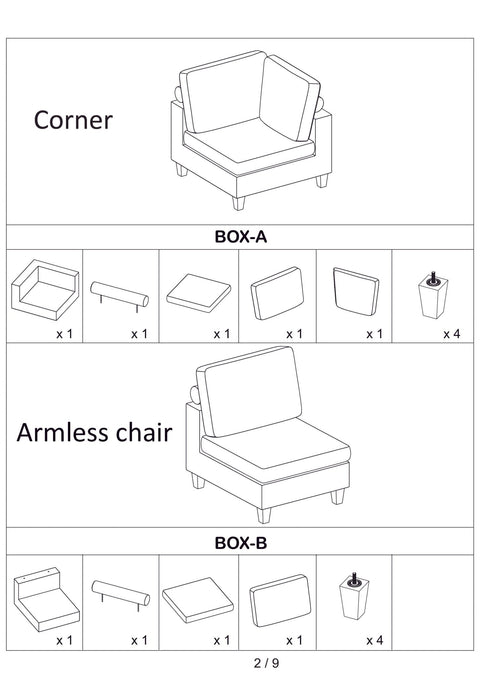 Modular 10ft Wide Corduroy Sofa – Modern Room Furniture with Plush Texture - with Dark Gray | Sold by Uncle Wiener's Wholesale