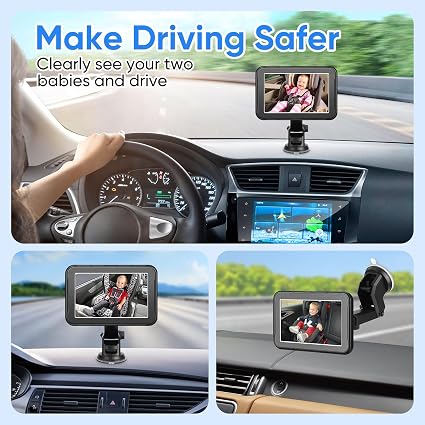 MYPIN Baby Car Mirror Camera with Dual 2K HD Cameras – 5-Inch Split Screen Monitor, IR Night Vision & 360° Adjustable Rear-Facing Baby Monitor - Electronics with | Sold by Uncle Wiener's Wholesale