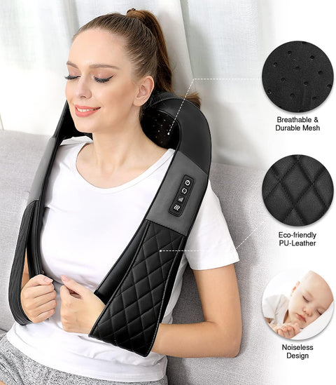 Neck Massager with Heat, Shiatsu Back Neck and Shoulder Massager - Gifts for Women/men/Mom/Dad - Electric Deeper Tissue 4D Kneading Massage, Use at Home, Office, Car - with | Sold by Uncle Wiener's Wholesale