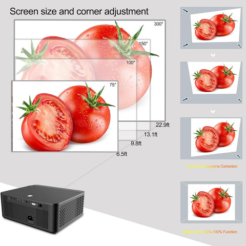 【Netflix support】Smart TV Projector for bedroom with WiFi and Bluetooth,Mini Projector Android 9.0 HD 1080p Native,15000 lumen Game Video Smart Projector No Need TV Stick for Home Cinema TV Watching - with | Sold by Uncle Wiener's Wholesale