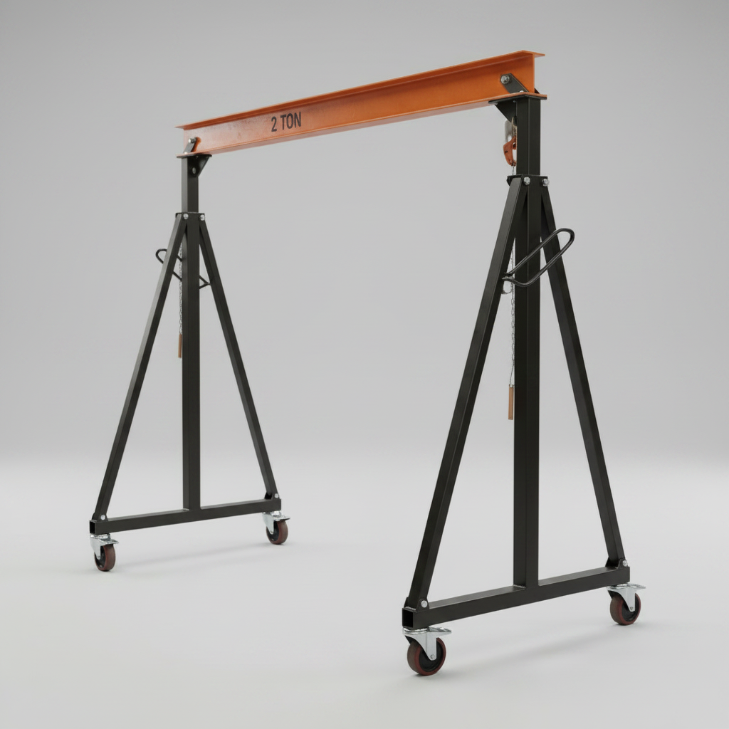 Adjustable Gantry Crane 1 Ton Model GC2000A
Portable Gantry Crane with Telescoping Steel Frame
Workshop Gantry Crane with Locking Swivel Casters
2 Ton Telescoping Gantry Crane GC4000A Heavy Duty