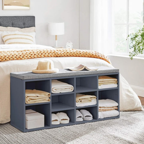 New 10 - Compartment Shoe Storage Cabinet – Entryway & Bedroom Organizer - with Gray | Sold by Uncle Wiener's Wholesale