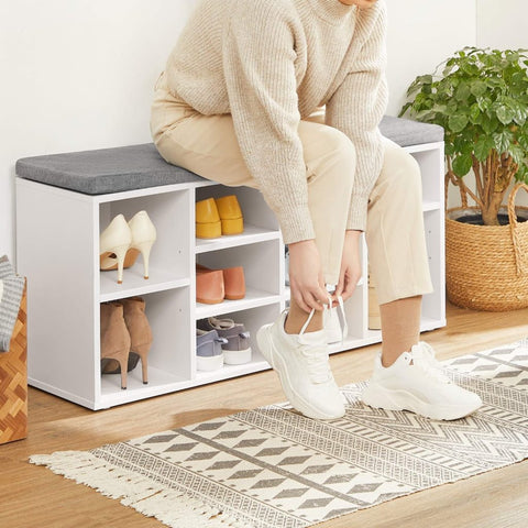 New 10 - Compartment Shoe Storage Cabinet – Entryway & Bedroom Organizer - with White | Sold by Uncle Wiener's Wholesale