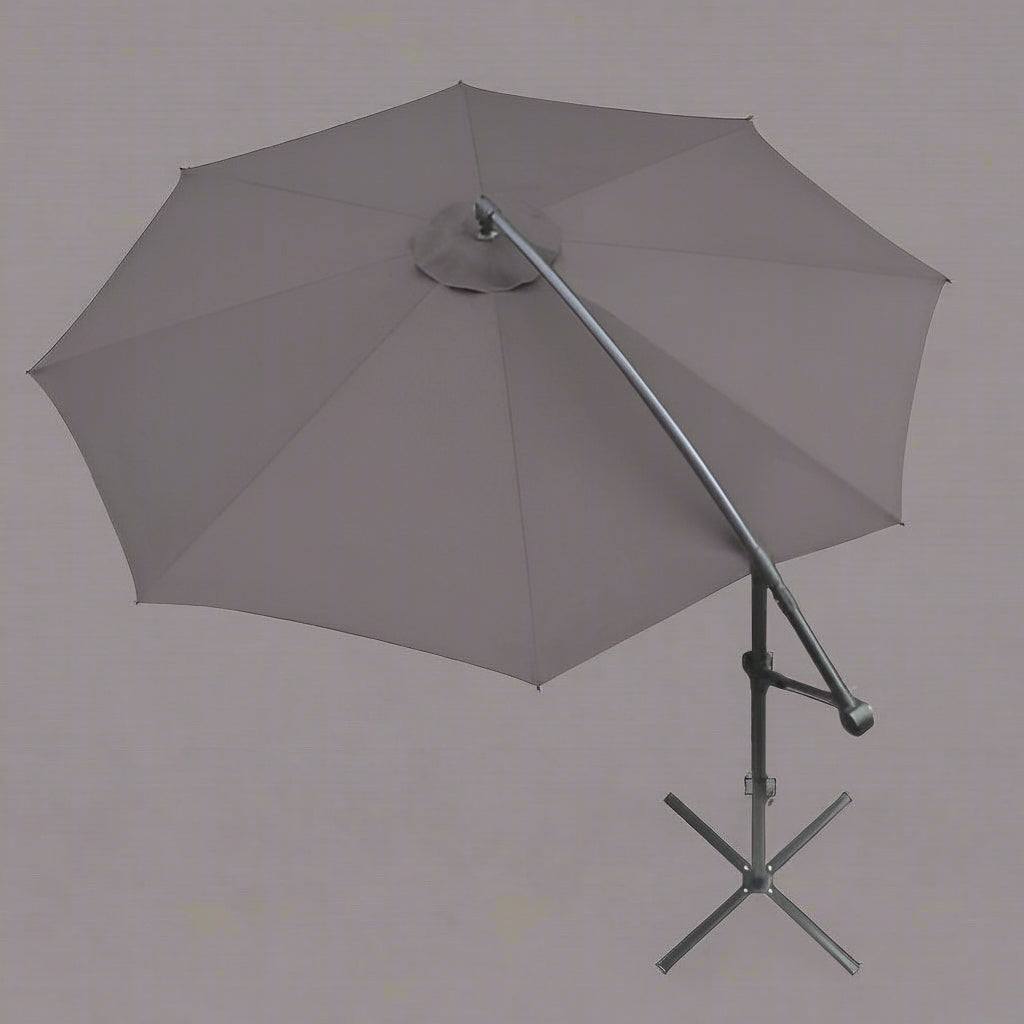 10 FT Offset Hanging Patio Umbrella with Sand Bag Base – Outdoor UV-Resistant Sunshade for Deck, Garden, and Poolside