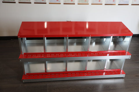 NEW 10 Hole Chicken Laying Nest Box – Heavy Duty Metal Egg Collection Box for Poultry Coop S1222 - with | Sold by Uncle Wiener's Wholesale