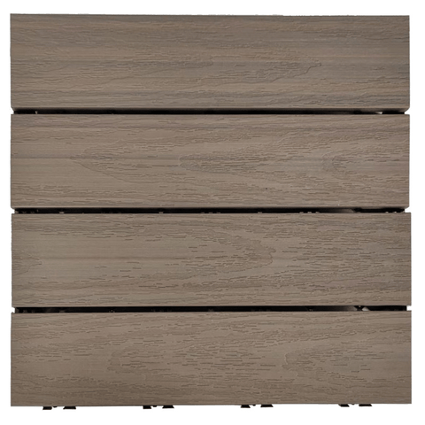 New 10 - Pack Interlocking Decking Tiles – Acacia Wood or WPC Composite Options - with 4cm WPC Decking Tile | Sold by Uncle Wiener's Wholesale