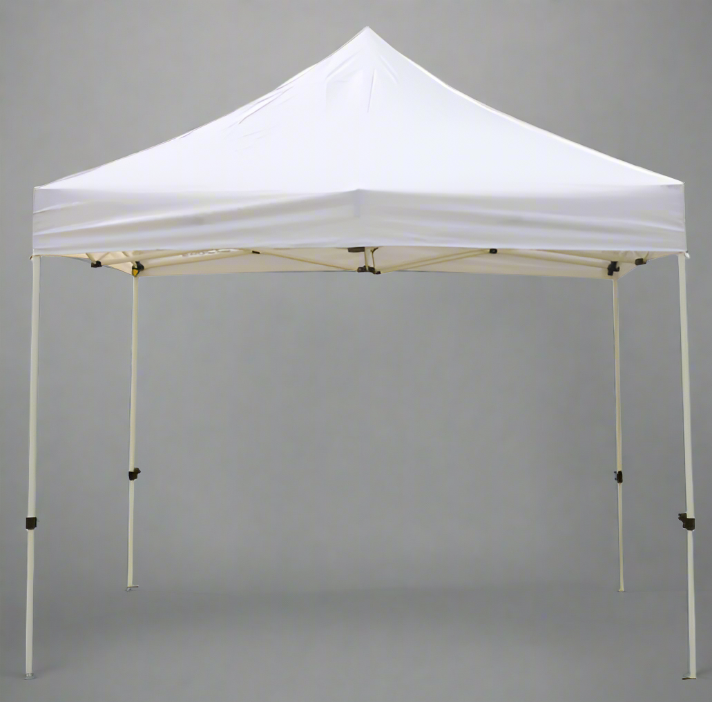 White 10x10 pop-up gazebo full view
Side angle of outdoor canopy tent model ZB034
10x10 party tent with steel frame and fabric top