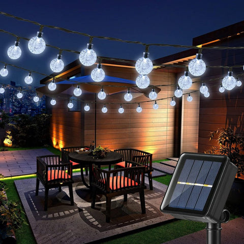 New 100 LED 72FT Solar Crystal Globe String Lights – Outdoor Waterproof Garden Decor 10213CW - with COOL WHITE | Sold by Uncle Wiener's Wholesale