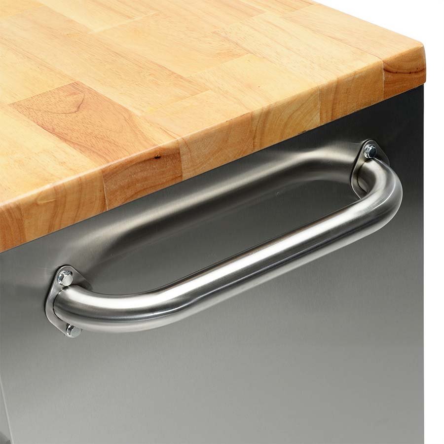 84" stainless steel tool bench with LED lighting and drawers
Solid wood top garage workbench with 11 storage drawers
Professional stainless steel tool station with LED bar
Close-up of drawer handles on heavy-duty tool bench
Industrial workbench with built-in lights and hardwood surface