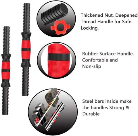 110 LB adjustable dumbbell and barbell set for home gym use
dumbbell and barbell combo set with connecting rod
adjustable workout weights with spinlock safety collars
home strength training weight set full body equipment
solid dumbbell bar with shock-resistant weight plates