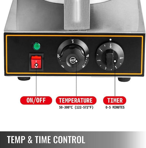 Electric stainless steel waffle cone and egg roll maker
Ice cream cone and waffle maker with non-stick plate
Commercial dessert cone machine with temp controller
Egg roll waffle maker stainless steel 110V compact design