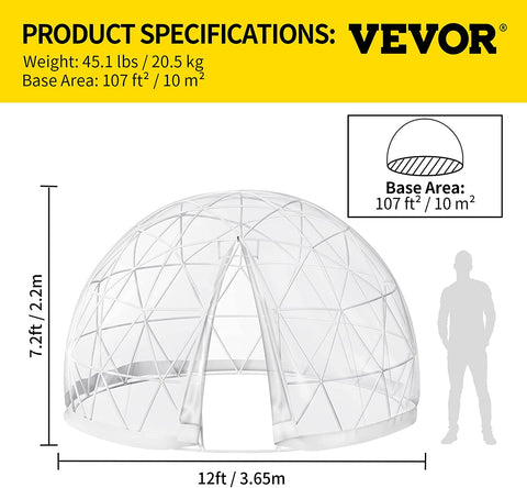 New 12 Ft 10 Person Garden Dome Bubble Tent S3138 - with | Sold by Uncle Wiener's Wholesale