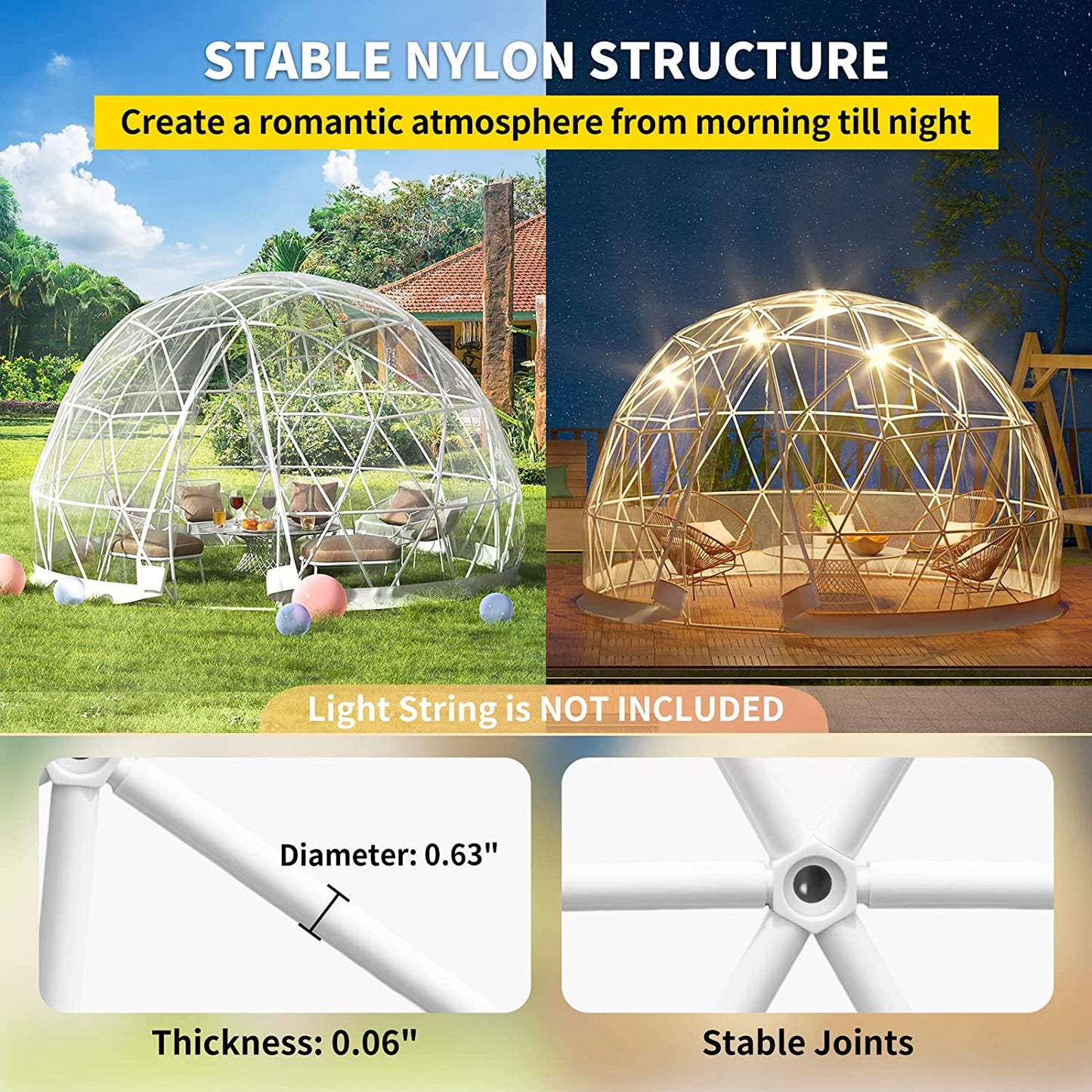 New 12 Ft 10 Person Garden Dome Bubble Tent S3138 - with | Sold by Uncle Wiener's Wholesale
