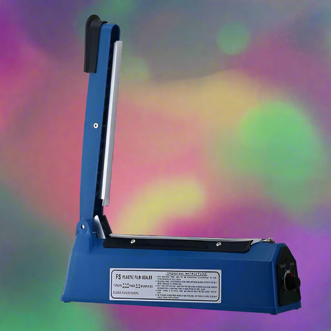 Blue 12-inch impulse heat sealer for poly bags
Manual impulse sealer with power cable and timer
S1095 lightweight heat sealer on white background
Packaging machine for PE and PP plastic bags