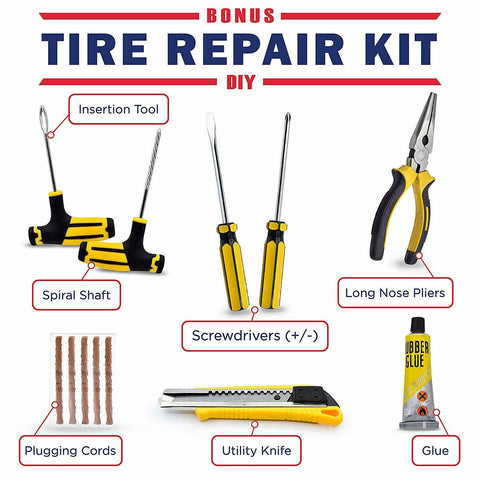 NEW 12V Air Compressor Safety Kit Tire Repair 316ACK - with | Sold by Uncle Wiener's Wholesale