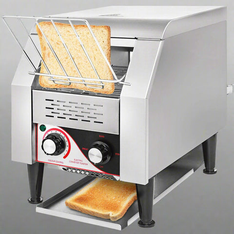 Commercial stainless steel conveyor bread toaster 1340W
High-speed commercial bread toaster with crumb tray
Front-loading conveyor-style toaster for cafés and buffets
Toast slices, bagels, and muffins with commercial bread toaster
Heavy-duty foodservice bread toaster stainless steel body