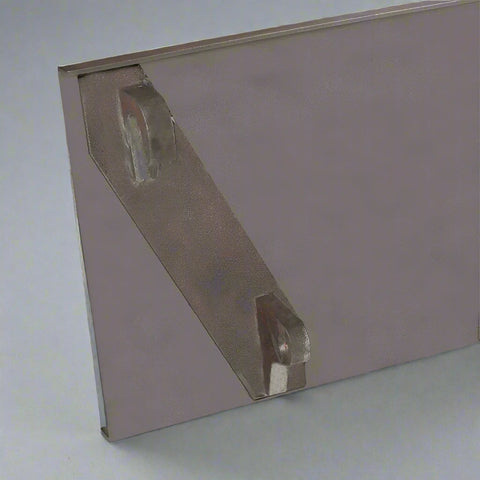 1/4” steel Global Euro Mount blank plate front view
Side profile of Global Euro mount plate
Weld-ready plate for custom attachment fabrication